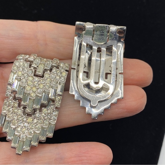 Shoe Clips Rhinestone Shiny Sparkly Chevron Motif - Picture 7 of 8